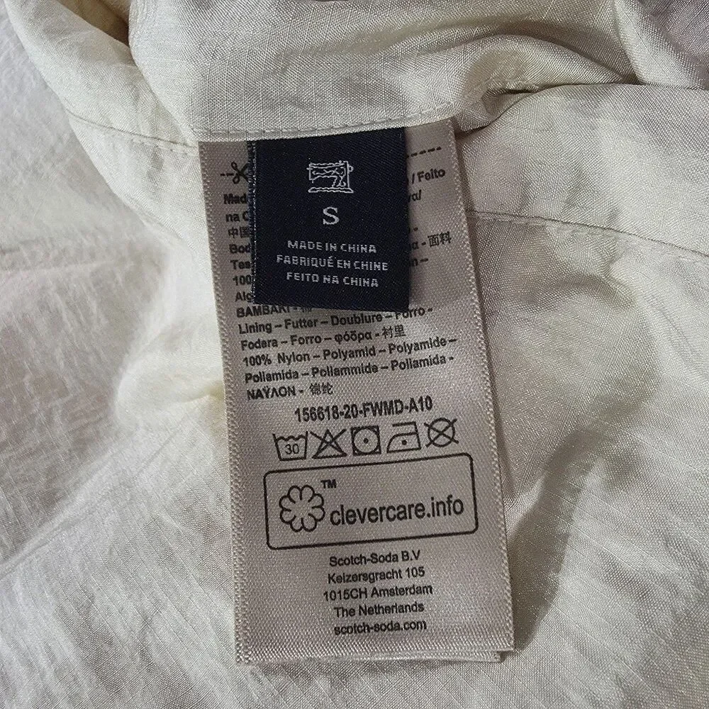 Scotch & Soda Men's Reversible High Neck Full Zip Jacket Overcoat Red Cream $200